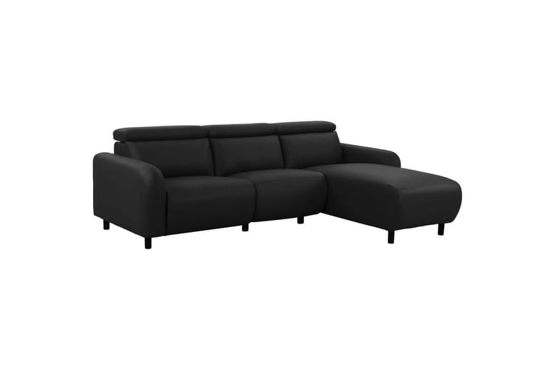 Reclinersofa med hjørne Loft24 Hjørnesofa Loft24 Skaane med manuell reclinerstol Svart1 Kunstskinn - Møbler - Sofaer - Reclinersofaer