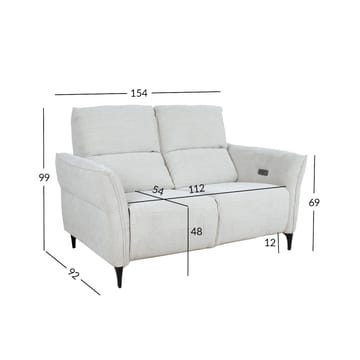 Reclinersofa Näsdal 2-seter med elektrisk mekanisme - lys beige - Møbler - Sofaer - Reclinersofaer