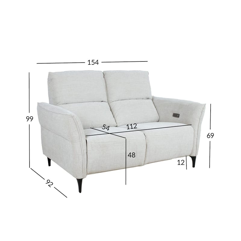 Reclinersofa Näsdal 2-seter med elektrisk mekanisme - lys beige - Møbler - Sofaer - Reclinersofaer