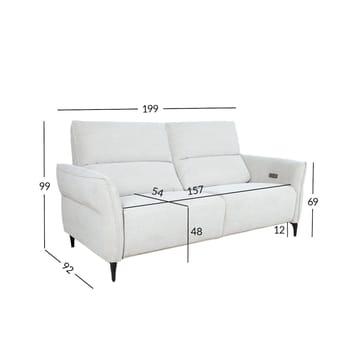 Reclinersofa Näsdal 3-seter med elektrisk mekanisme - lys beige - Møbler - Sofaer - Reclinersofaer