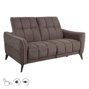 Reclinersofa Nordan 2-seter elektrisk - lys brun med beige kantsøm - Møbler - Sofaer - Reclinersofaer