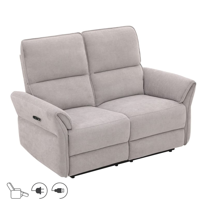 Reclinersofa Ravdal 2-seter med elektrisk mekanisme, grå