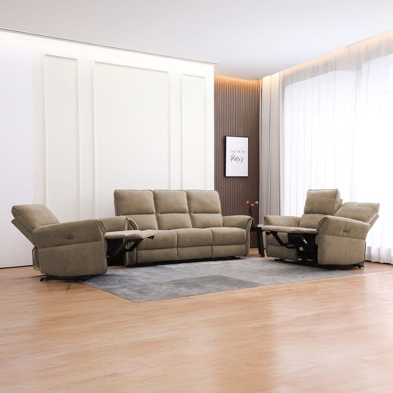 Reclinersofa Ravdal 2-seter med elektrisk mekanisme - lysebrun - Møbler - Sofaer - Reclinersofaer