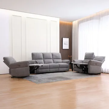 Reclinersofa Ravdal 3-seter med elektrisk mekanisme - grå - Møbler - Sofaer - Reclinersofaer