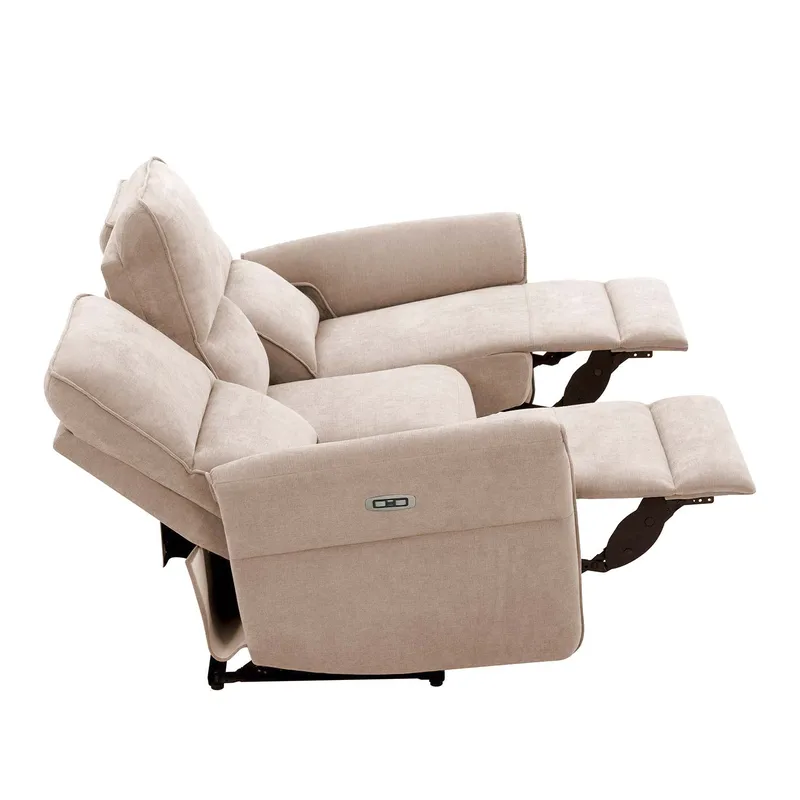 Reclinersofa Ravdal 3-seter med elektrisk mekanisme - lysebrun - Møbler - Sofaer - Reclinersofaer