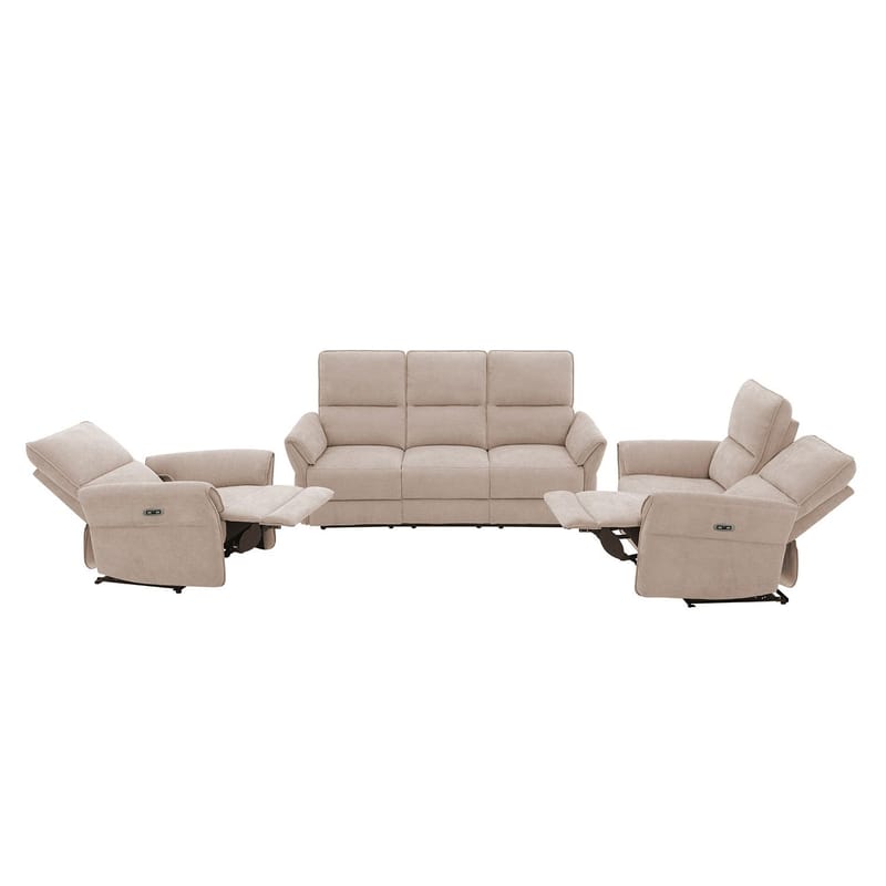 Reclinersofa Ravdal 3-seter med elektrisk mekanisme - lysebrun - Møbler - Sofaer - Reclinersofaer
