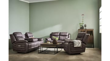 Reclinersofa Rindal 3-seter Manuell - brungrå - Møbler - Sofaer - Reclinersofaer