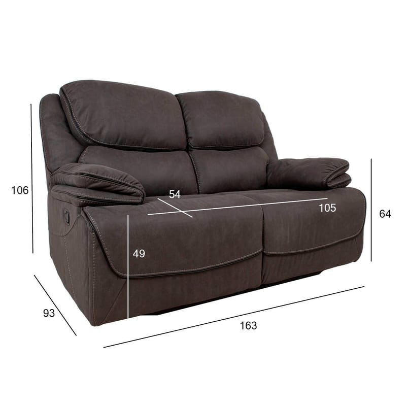 Reclinersofa Sälmar 2-seter med manuell mekanisme - grå - Møbler - Sofaer - Reclinersofaer