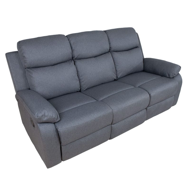 Reclinersofa Toviny 3-seter med manuell mekanisme - mørk grå - Møbler - Sofaer - Reclinersofaer