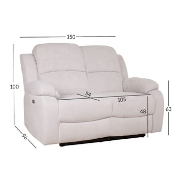 Reclinersofa Tränor 2-seter med elektrisk mekanisme - naturhvit - Møbler - Sofaer - Reclinersofaer