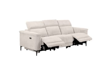 Reclinersofa uten hjørne Loft24 Lund reclinersofa 3-seter Vit - Møbler - Sofaer - Reclinersofaer