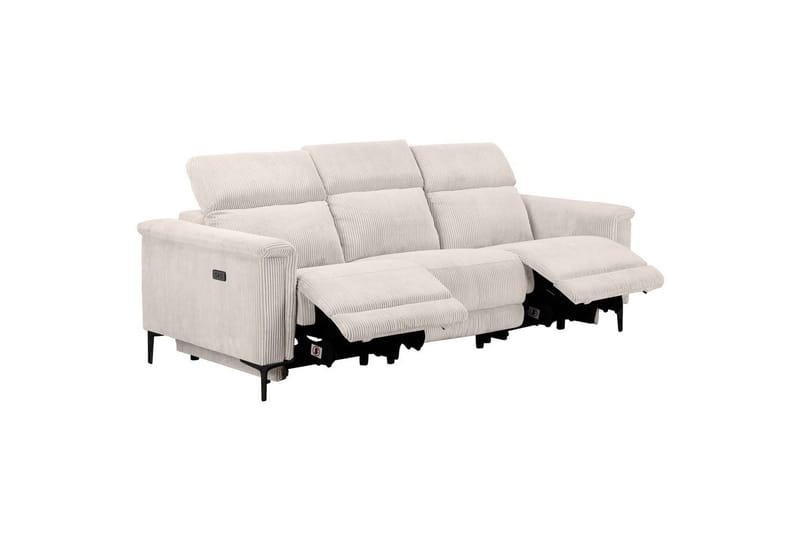 Reclinersofa uten hjørne Loft24 Lund reclinersofa 3-seter Vit - Møbler - Sofaer - Reclinersofaer