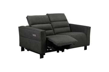 Reclinersofa uten hjørne Loft24 Sofa 2-seter Loft24 Carpari med elektrisk oppfellbart fotstøtte Grå Belfast-stoff - Møbler - Sofaer - Reclinersofaer