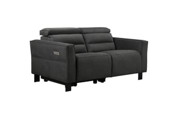 Reclinersofa uten hjørne Loft24 Sofa 2-seter Loft24 Carpari med elektrisk oppfellbart fotstøtte Grå Belfast-stoff - Møbler - Sofaer - Reclinersofaer
