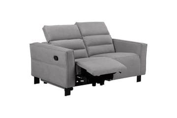 Reclinersofa uten hjørne Loft24 Sofa 2-seter Loft24 Carpari med manuelt oppfellbart fotstøtte Grå Belfast-stoff - Møbler - Sofaer - Reclinersofaer
