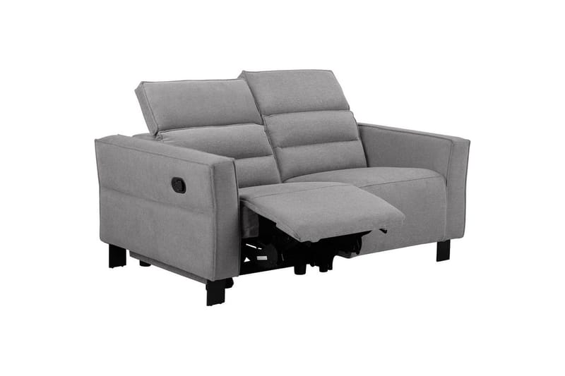 Reclinersofa uten hjørne Loft24 Sofa 2-seter Loft24 Carpari med manuelt oppfellbart fotstøtte Grå Belfast-stoff - Møbler - Sofaer - Reclinersofaer
