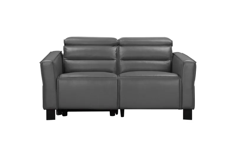 Reclinersofa uten hjørne Loft24 Sofa 2-seter Loft24 Carpari med manuelt oppfellbart fotstøtte Grå Kunstskinn