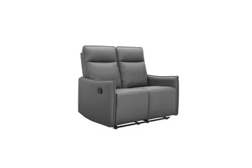 Reclinersofa uten hjørne Loft24 Sofa 2-seter Loft24 Lugo Grå Kunstskinn - Møbler - Sofaer - Reclinersofaer