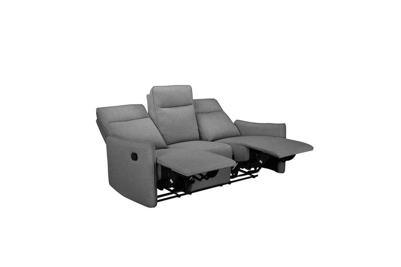 Reclinersofa uten hjørne Loft24 Sofa 3-seter Loft24 Lugo Grå 100 % polyester - Møbler - Sofaer - Reclinersofaer