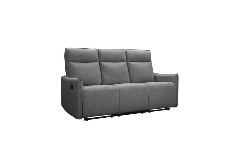 Reclinersofa uten hjørne Loft24 Sofa 3-seter Loft24 Lugo Grå 100 % polyester - Møbler - Sofaer - Reclinersofaer
