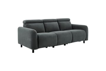 Reclinersofa uten hjørne Loft24 Sofa 3-seter Loft24 Skaane med 2 elektriske reclinere Grå Manchester - Møbler - Sofaer - Reclinersofaer