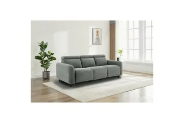 Reclinersofa uten hjørne Loft24 Sofa 3-seter Loft24 Skaane med 2 elektriske reclinere Grå Manchester - Møbler - Sofaer - Reclinersofaer