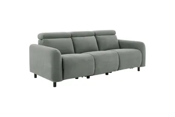 Reclinersofa uten hjørne Loft24 Sofa 3-seter Loft24 Skaane med 2 elektriske reclinere Grå Manchester - Møbler - Sofaer - Reclinersofaer