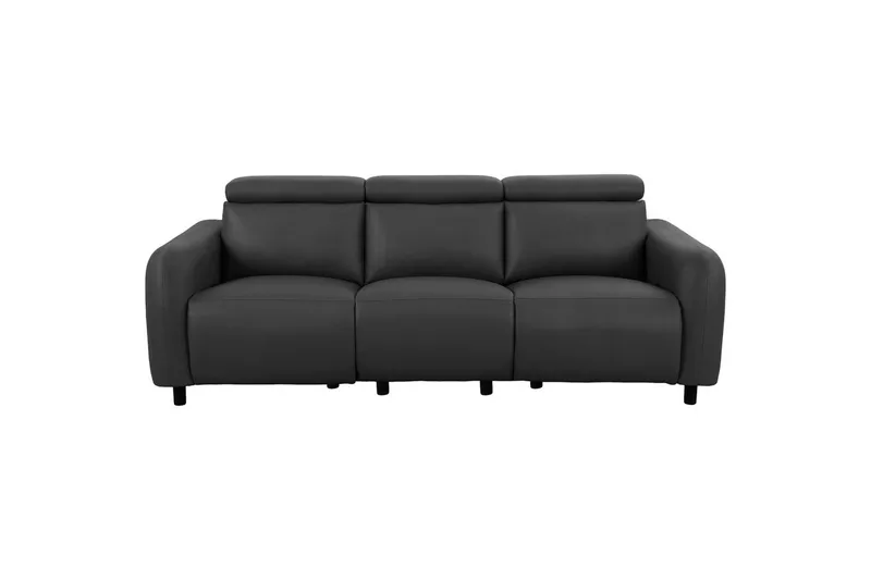 Reclinersofa uten hjørne Loft24 Sofa 3-seter Loft24 Skaane med 2 manuelle reclinere Grå Kunstskinn