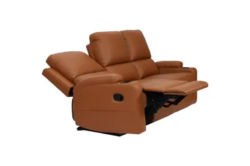 Reclinersofa uten hjørne Loft24 Sofa 3-seters Loft24 Dallas Brun Kunstskinn - Møbler - Sofaer - Reclinersofaer