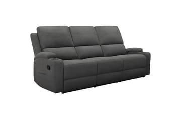 Reclinersofa uten hjørne Loft24 Sofa 3-seters Loft24 Dallas Grå Belfast-stoff - Møbler - Sofaer - Reclinersofaer