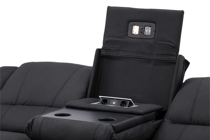 Reclinersoffa med hörn Comfort Living Black - Møbler - Sofaer - Reclinersofaer