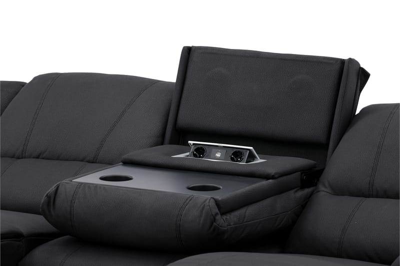 Reclinersoffa med hörn Comfort Living Black - Møbler - Sofaer - Reclinersofaer