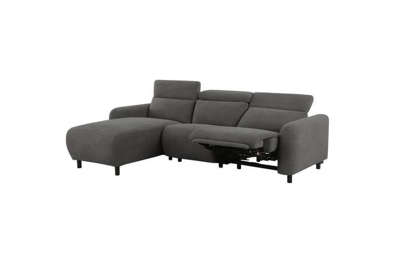 Skaane 3-seter Høyre L-formet Hjørnesofa med Recliner i Kordfløyel - Grå - Møbler - Sofaer - Reclinersofaer