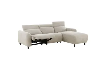 Skaane 3-seter Høyre L-formet Hjørnesofa med Recliner i Kordfløyel - Hvit - Møbler - Sofaer - Reclinersofaer