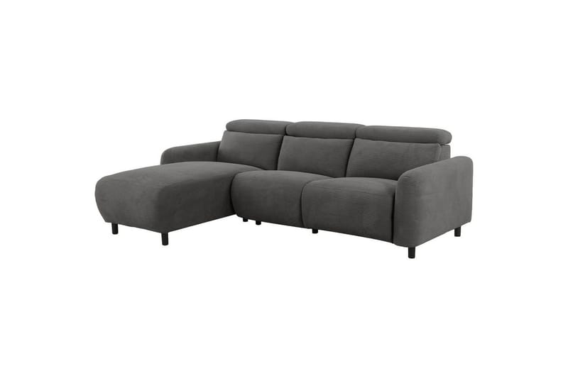 Skaane 3-seter Høyre L-formet Hjørnesofa med Recliner i Manchester - Grå - Møbler - Sofaer - Reclinersofaer