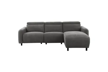 Skaane 3-seter Høyre L-formet Hjørnesofa med Recliner i Manchester - Grå - Møbler - Sofaer - Reclinersofaer