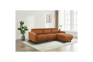 Skaane 3-seter Høyre L-formet Hjørnesofa med Recliner i Skinn - Brun - Møbler - Sofaer - Reclinersofaer