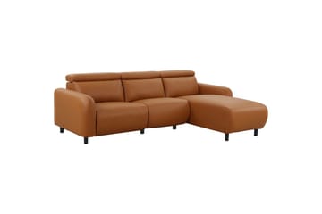 Skaane 3-seter Høyre L-formet Hjørnesofa med Recliner i Skinn - Brun - Møbler - Sofaer - Reclinersofaer