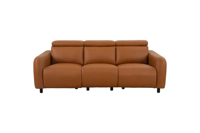 Skaane 3-seter Rektangulær Reclinersofa 229 cm i Skinn, Cognac