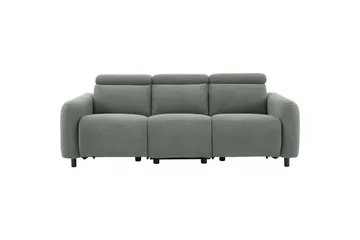 Skaane Dyp 3-seter Kinosofa med Recliner og Runde Armlener i Stoff - Grå - Møbler - Sofaer - Reclinersofaer