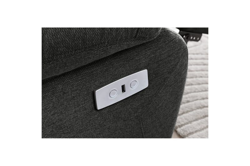 Sofa 2-seter Lannilis Antrasitt, Stoff/tre/metall - Antrasitt, Stoff/tre/metall - Møbler - Sofaer - Reclinersofaer