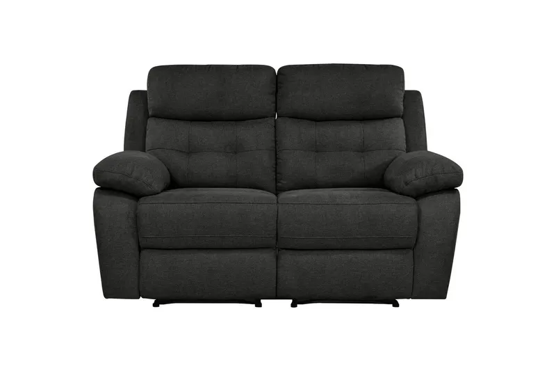 Sofa 2-seter Lannilis Antrasitt, Stoff/tre/metall, Antrasitt, Stoff/tre/metall