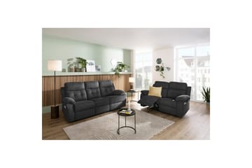 Sofa 2-seter Lannilis Antrasitt, Stoff/tre/metall - Antrasitt, Stoff/tre/metall - Møbler - Sofaer - Reclinersofaer
