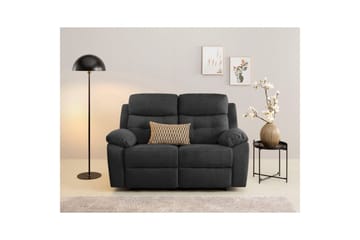 Sofa 2-seter Lannilis Antrasitt, Stoff/tre/metall - Antrasitt, Stoff/tre/metall - Møbler - Sofaer - Reclinersofaer