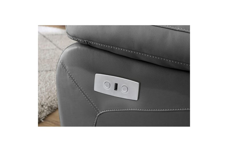 Sofa 2-seter Lannilis Grå, PU/tre/metall - Grå, PU/tre/metall - Møbler - Sofaer - Reclinersofaer