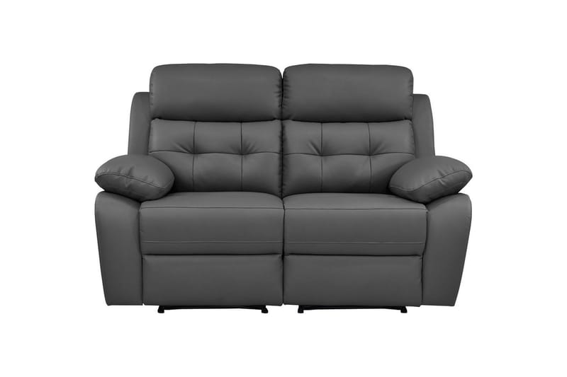 Sofa 2-seter Lannilis Grå, PU/tre/metall - Grå, PU/tre/metall - Møbler - Sofaer - Reclinersofaer