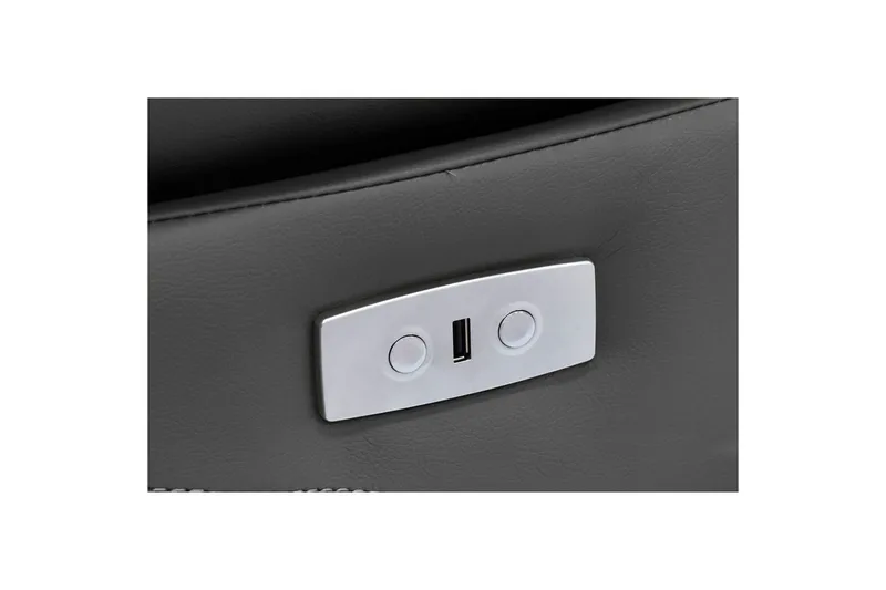 Sofa 2-seter Lannilis Grå, PU/tre/metall - Grå, PU/tre/metall - Møbler - Sofaer - Reclinersofaer