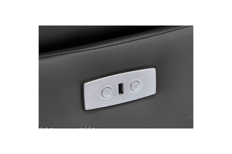 Sofa 2-seter Lannilis Grå, PU/tre/metall - Grå, PU/tre/metall - Møbler - Sofaer - Reclinersofaer