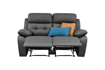Sofa 2-seter Lannilis Grå, PU/tre/metall - Grå, PU/tre/metall - Møbler - Sofaer - Reclinersofaer