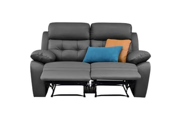 Sofa 2-seter Lannilis Grå, PU/tre/metall - Grå, PU/tre/metall - Møbler - Sofaer - Reclinersofaer